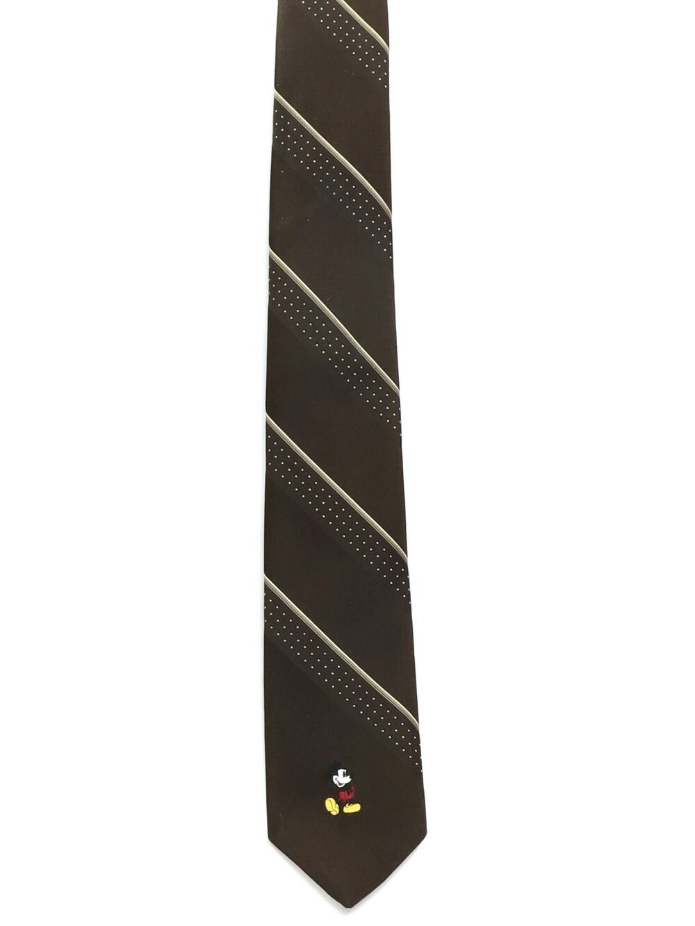 Vintage 1970s Mickey Mouse Cervantes Brown Striped Men’s Disney Necktie